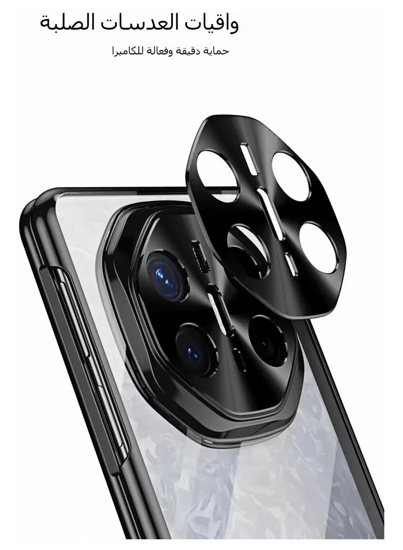 General Huawei Mate X6 5G Case [Built-in Screen Protector] Electroplated transparent PC phone case Hinge protection Ultra-thin strong shock-proof protective case  - Image 3
