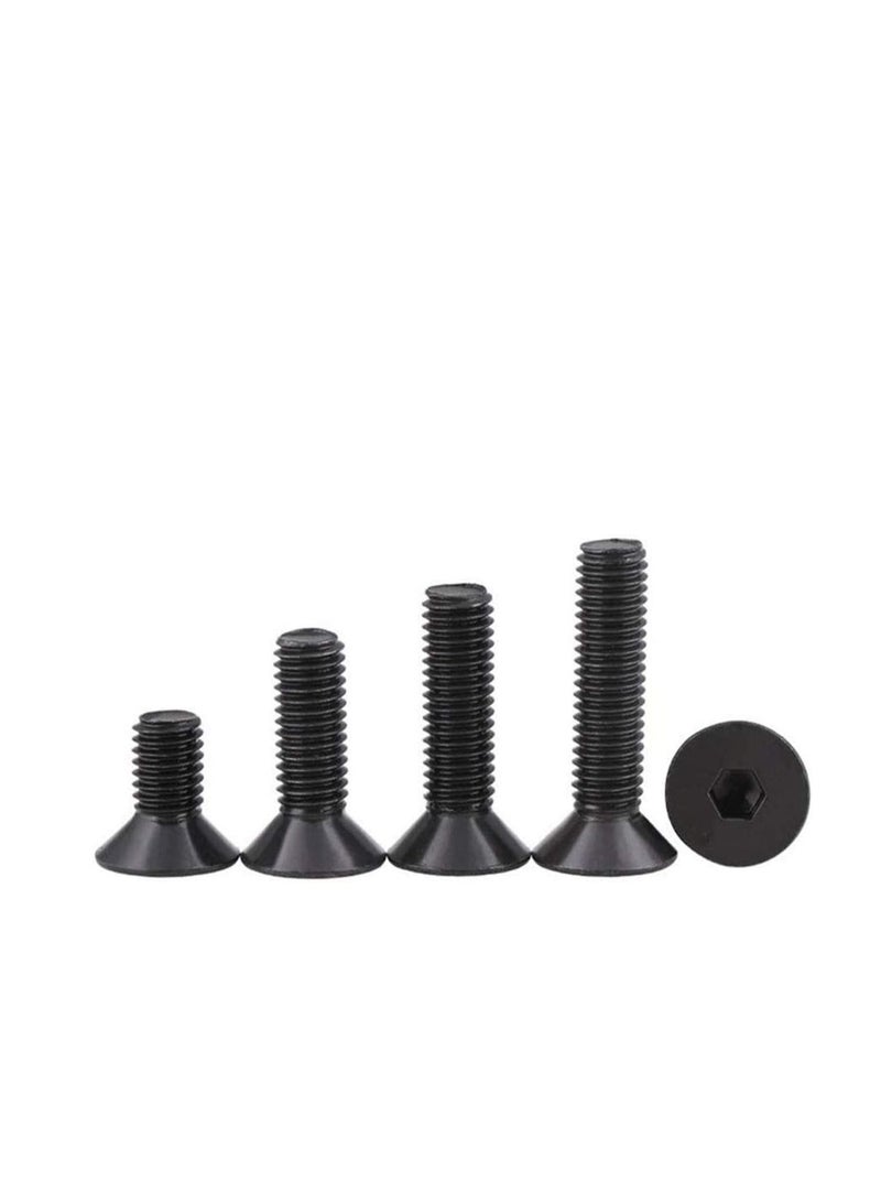Y&D Cap Screws 50pcs Socket Screw Set M2 M2.5 M3 M4 M5 M6 M8 Flat Head Countersunk Black Grade Alloy Steel Hex Fastener (Size: 20mm, Type: M6)  - Image 1