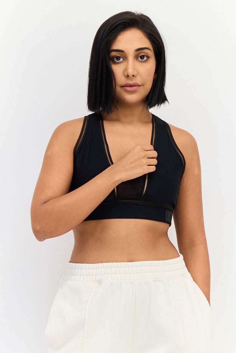 Ivy Park Women Sportswear Fit Sleeveless Training Bra, Black  - Image 1