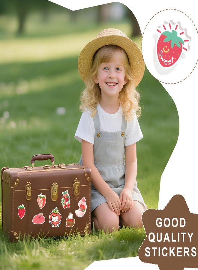 BBPOOL Strawberry Stickers for Kids, 100PCS Cute Cartoon Vinyl Waterproof Stickers for Laptop Waterbottle Phone Girls Bedroom Birthday Strawberry Party Favors - Image 3