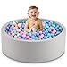 Aunekiv 354 x 118 Foam Ball Pit for Toddlers Baby Round Balls Pool for Babies 13 Kids Play Ball Pits for Boys and Girls Balls Not Included Grey - Image 3