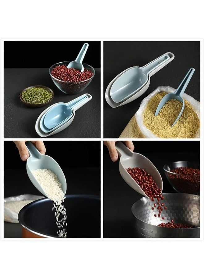 مجموعة مغارف ثلج متعددة الاستخدامات - مغارف بلاستيكية متينة للمطبخ، والبار، والحلوى، والدقيق، والأطعمة الجافة - 3 قطع - Image 4