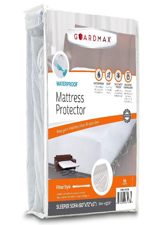 Guardmax Jersey Knitted Sleeper Sofa Size Mattress Protector - Waterproof & Dust Mite Proof Mattress Cover with Stretchable Pockets - Soft, Comfortable, & Noiseless Waterproof Fitted Sheet (60x72x5) - Image 3