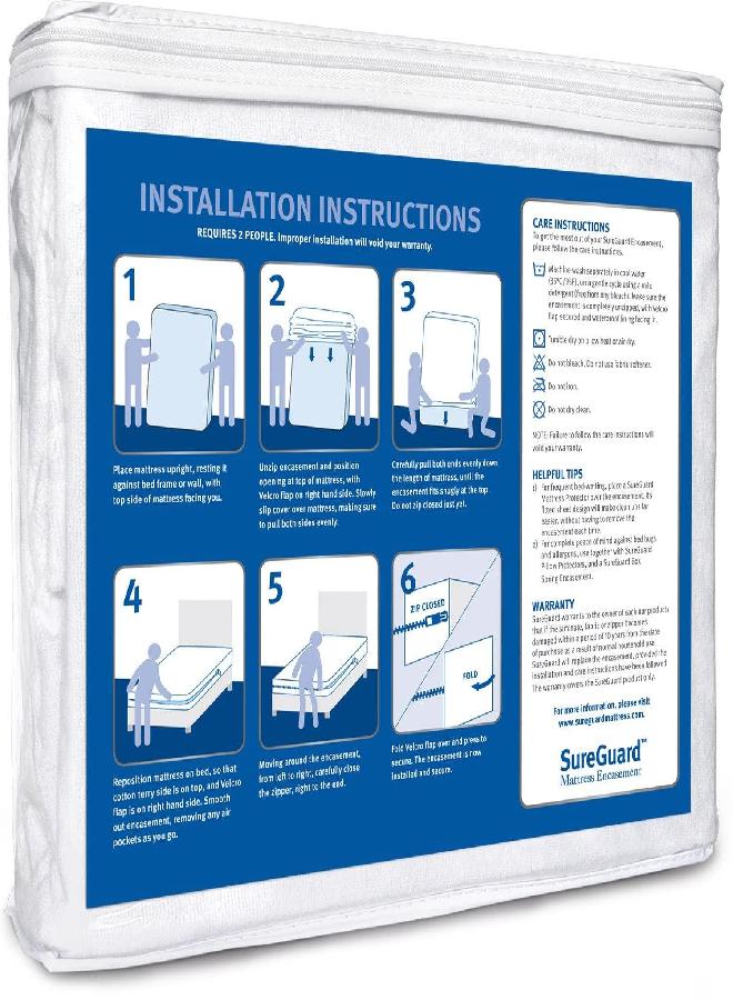 Guardmax Jersey Knitted Sleeper Sofa Size Mattress Protector - Waterproof & Dust Mite Proof Mattress Cover with Stretchable Pockets - Soft, Comfortable, & Noiseless Waterproof Fitted Sheet (60x72x5) - Image 1
