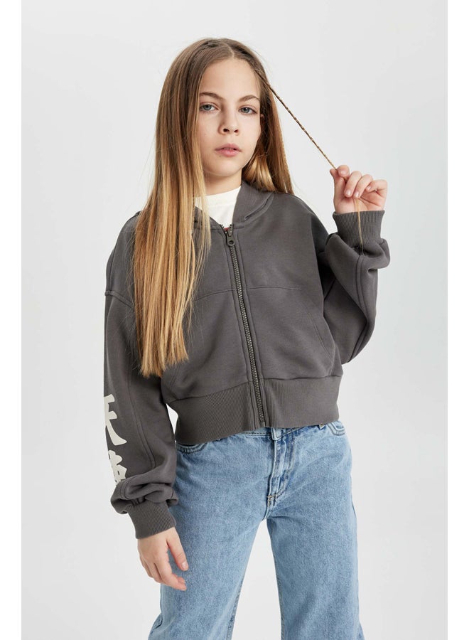 DeFacto Girl Oversize Fit Hooded Long Sleeve Knitted Cardigan / Bolero  - Image 4