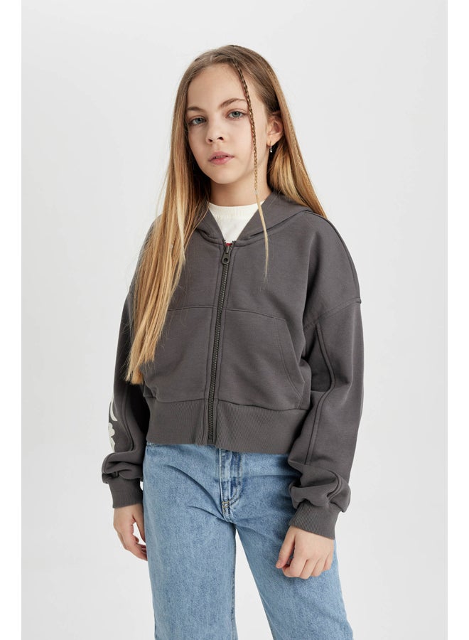 DeFacto Girl Oversize Fit Hooded Long Sleeve Knitted Cardigan / Bolero  - Image 1