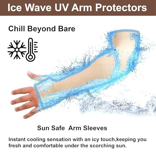 SNMMIFER UV Protection Arm Sleeves with Thumb Holes, Nylon Sun Protection Hand Cover for Running and Cycling, Unisex (2 Pair-Black And Skin) - Image 5