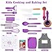 Suhctuptx Kids Cooking Sets Real Kids Cooking and Baking Set with Storage Case Kid Safe Knives Cutting Board Apron Cookbook Toddler Cooking Utensils Montessori Kitchen Tools Birthday Gifts for Girls Boys - Image 4