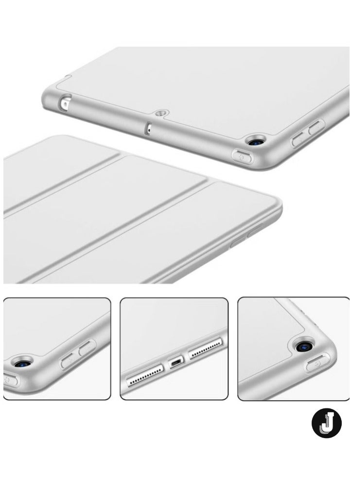 JAJEEK "New iPad 9.7 Case (2018/2017, 6th/5th Gen) Smart Cover with Pencil Holder – Soft Baby Skin Silicone Back, Full Body Protection, Auto Wake/Sleep, Silver Gray" - Image 3