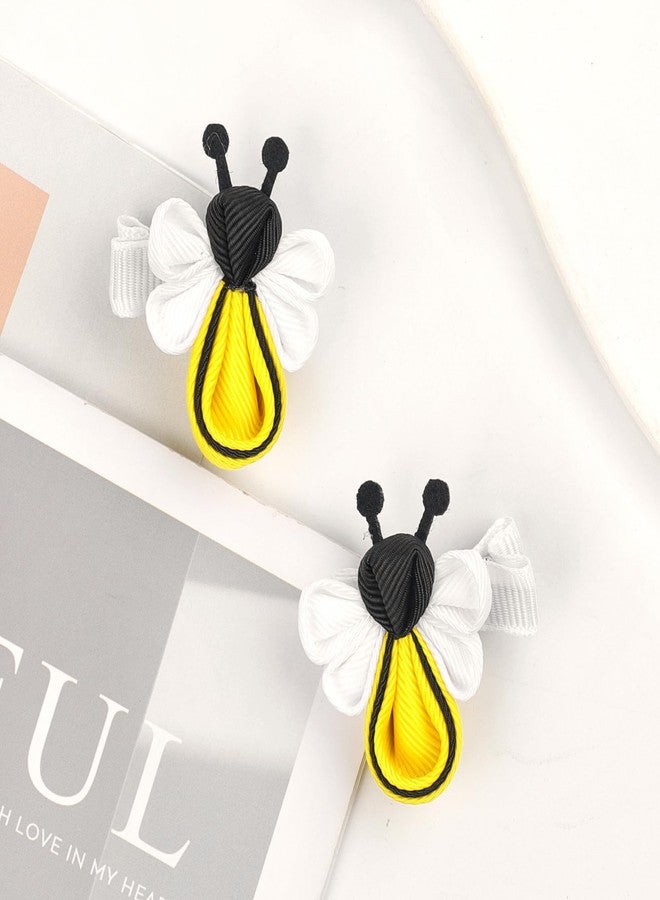 Doneace Bee Hair Clips Yellow Hair Clip for Girls Cute Bee Hair Accessories Handmade Honeybee Alligator Hairpins Animal Headdress Spring Hair Barrettes for Hair Styling Baby Kids Toddlers Teens 2Pcs - Image 3