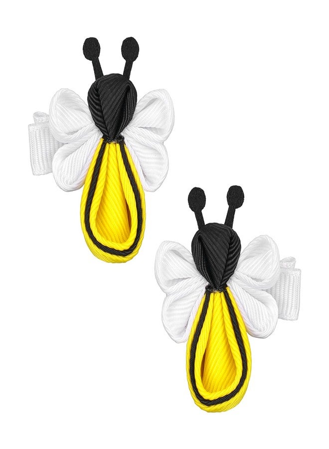 Doneace Bee Hair Clips Yellow Hair Clip for Girls Cute Bee Hair Accessories Handmade Honeybee Alligator Hairpins Animal Headdress Spring Hair Barrettes for Hair Styling Baby Kids Toddlers Teens 2Pcs - Image 1