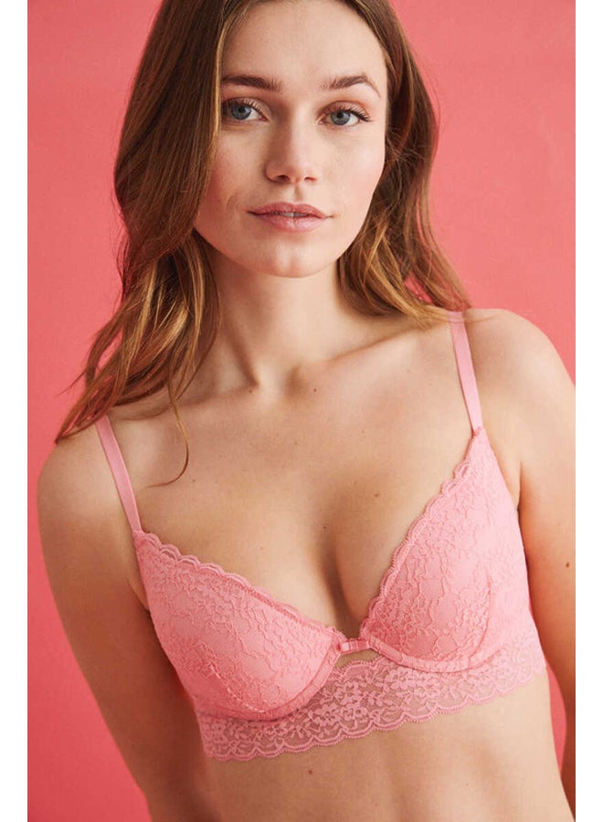women'secret Sujetador push up encaje blanco - Image 1