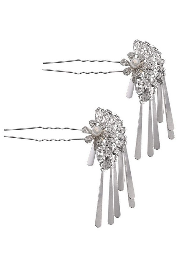 MIAO WU Japanese Fan Tassels Kimono Mini Hairpin Cosplay Kanzashi Flower Hanfu Hair Stick Christmas Hair Accessories Gift 1Pair - Image 3