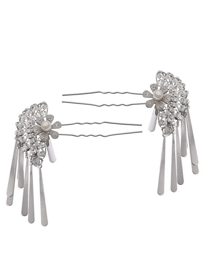 MIAO WU Japanese Fan Tassels Kimono Mini Hairpin Cosplay Kanzashi Flower Hanfu Hair Stick Christmas Hair Accessories Gift 1Pair - Image 2