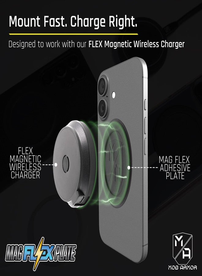 Mob Armor Magnet Flex Plate - Magnetic Phone Mount for iPhone, Android, Wireless Charging Compatible- 2mm Thick Rubber Magnetic Plate - - Image 5