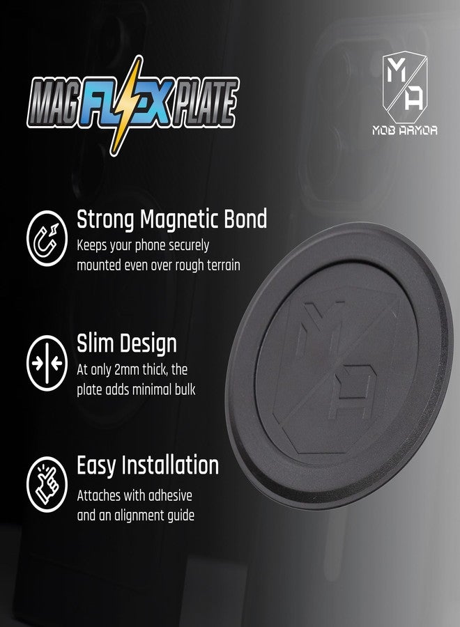 Mob Armor Magnet Flex Plate - Magnetic Phone Mount for iPhone, Android, Wireless Charging Compatible- 2mm Thick Rubber Magnetic Plate - - Image 3