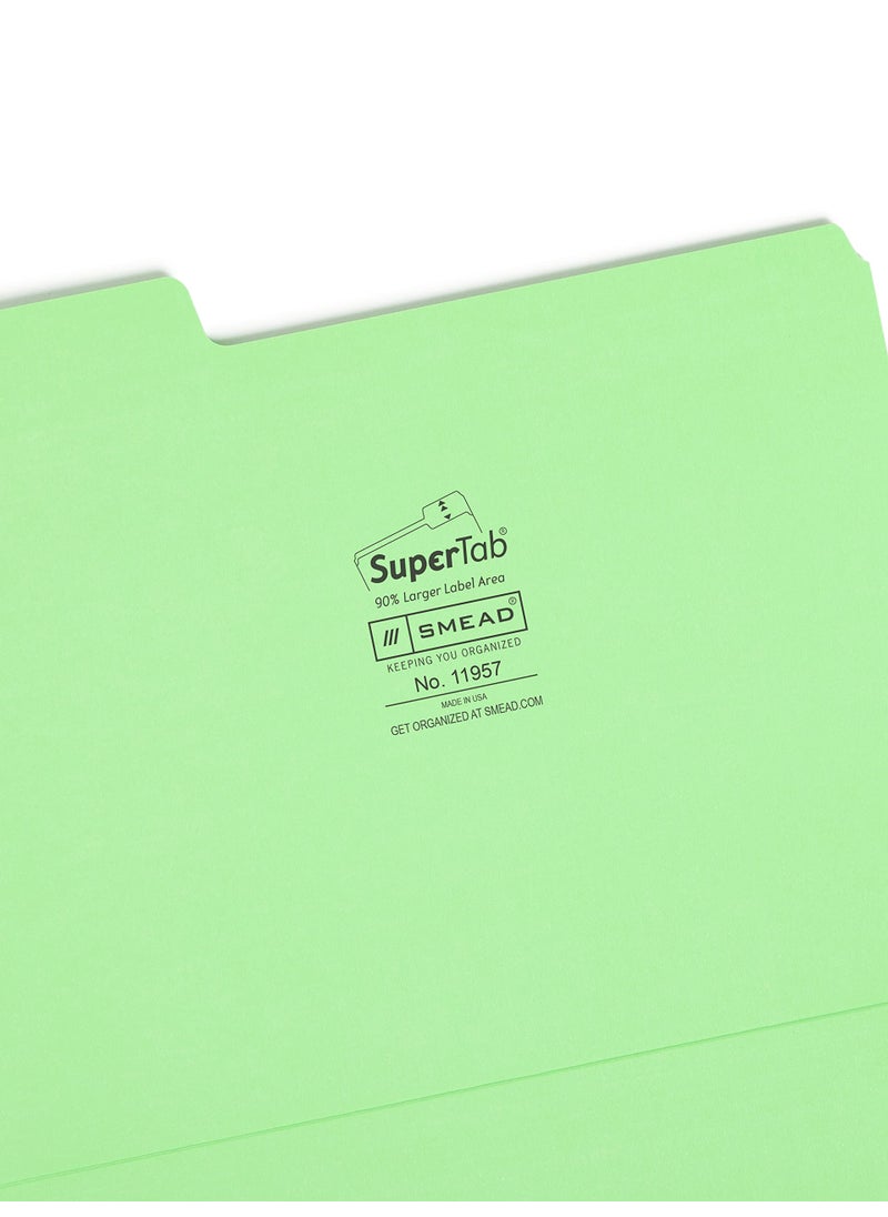 Smead Smead SuperTab File Folder, Oversized 1/3-Cut Tab, Letter Size, Assorted Bright Colors, 24 per Pack (11957)  - Image 3