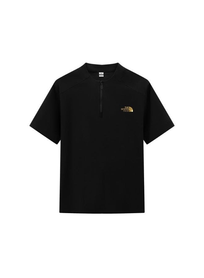 The North Face men and women with the same half zipper quick-drying T-shirt outdoor casual breathable sports short-sleeved shirt - Image 2