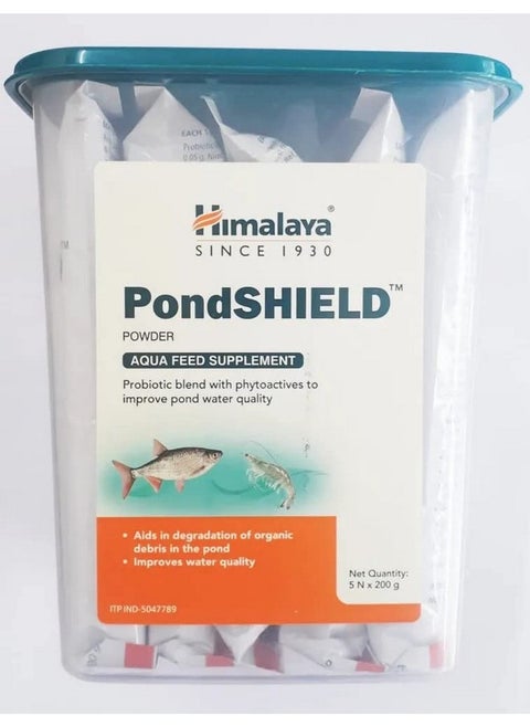 Himalaya Pondshield Powder 1 Kg (5 X 200Gm Pouch) - Natural Aquatic Treatment Enhances Water Quality, Clarity, And Ecosystem Balance For Improved Pond Health