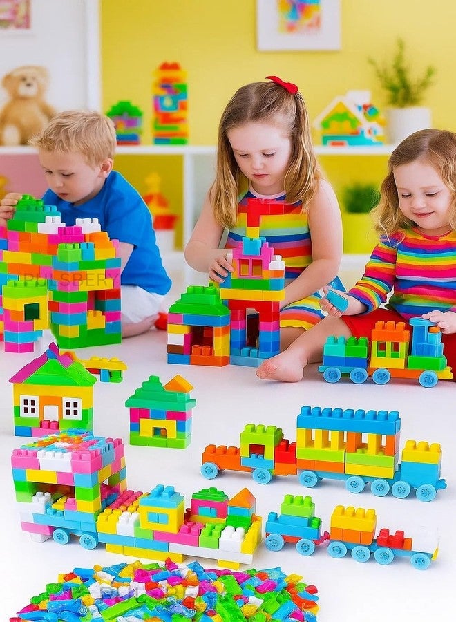 PULSBERY مجموعة مكعبات بناء قطار ملونة للأطفال، مجموعة ألعاب بناء تعليمية إبداعية للأطفال الصغار والتعلم المبكر، ألعاب أطفال (200 قطعة) - Image 1