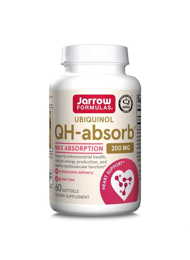 jarrow formulas QH-absorb 200 mg - High Absorption Co-Q10 - Active Antioxidant Form of Co-Q10 - Supports Mitochondrial Energy Production &Cardiovascular Health - Up to 60 Servings - Image 1