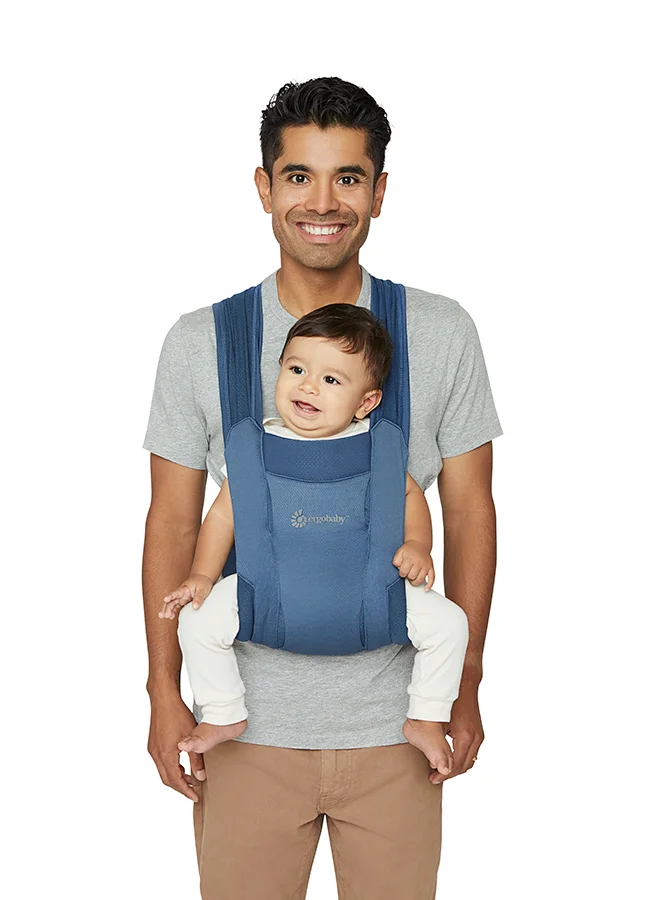 ergobaby Embrace Soft Air Mesh Ergonomic Baby Carrier For Newborns From Birth, Ergonomic 2 - Position Belly Carrier Front Carrier - Blue