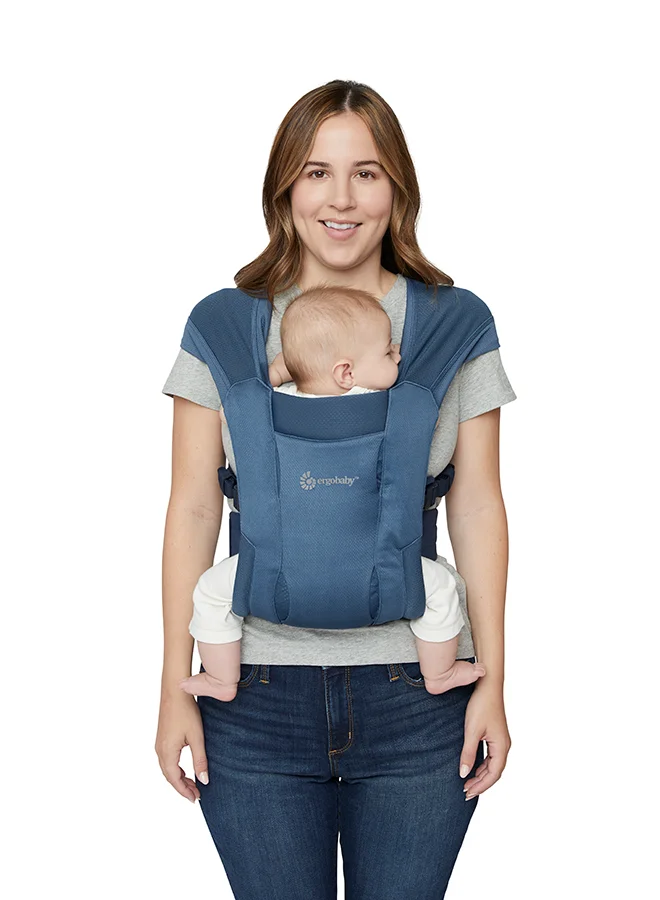 ergobaby Embrace Soft Air Mesh Ergonomic Baby Carrier For Newborns From Birth, Ergonomic 2 - Position Belly Carrier Front Carrier - Blue