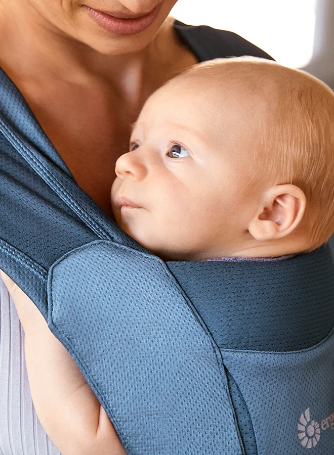 ergobaby Embrace Soft Air Mesh Ergonomic Baby Carrier For Newborns From Birth, Ergonomic 2 - Position Belly Carrier Front Carrier - Blue