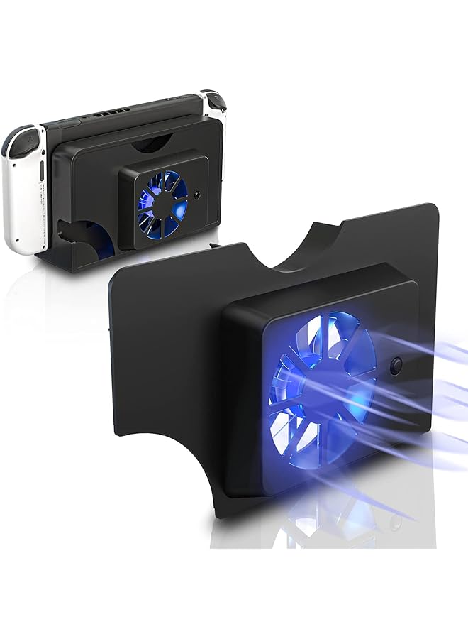KASTWAVE Switch Oled Dock Fan Cooling Fan With Blue Light For Nintendo Switch Oled Switch Oled Accessories (Black) - Image 2