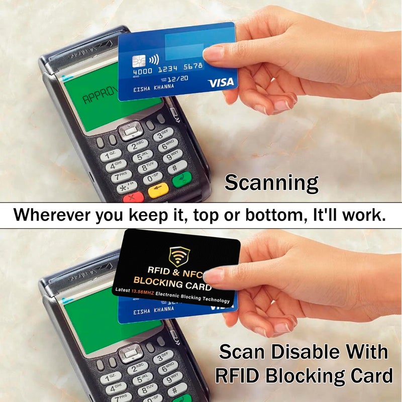 SaiTech IT 2 Pack RFID Blocking Card, One Card Protects Entire Wallet Purse, NFC Contactless Bank Debit Credit Card Protector ID ATM Guard Card Blockerâ€“(Black) - Image 5