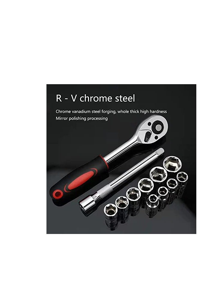 Generic Screwdriver Set Mechanic Tool Set 12pcs 1/4 Inch Socket Wrench Set  - Image 4