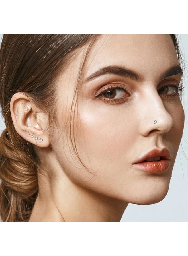 LFZFCXCYou 12 Pcs Gold/Silver Surgical Steel Nose Rings Studs Set for Women 20G Nose Piercing Stud 14K Gold Nose Studs Set Jewelry for Women Men Nose Piercings Jewelry Gift Piercing Jewelry, 12 Pcs - Image 2