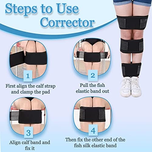 NUCARTURE Adjustable Bow Leg Correction Belt for Men Women Knock Knee Corrector O/X Type Legs Belt for bowed Leg Straightener Brace Knee Genu Valgum o/x Support belt Day & Night (XX-Large, Black) - Image 4