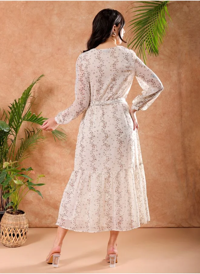 Freehand Women Flared Casual Ditsy Print Dress