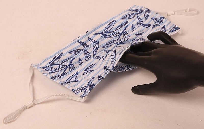 Touchstone Indian Heritage Fabric Adjustable filter pocket nose bridge double layer anti-pollution smog smoke cold cough protective cotton face mask reusable washable for men, women. - Image 3