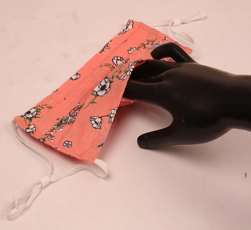 Touchstone Indian Heritage Fabric Adjustable filter pocket nose bridge double layer anti-pollution smog smoke cold cough protective cotton face mask reusable washable for men, women. - Image 2