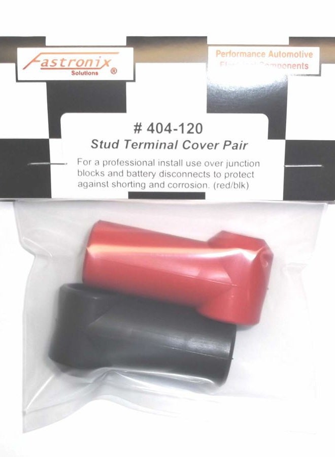 Fastronix Solutions 3/8" Stud Terminal Covers Red and Black - Image 2