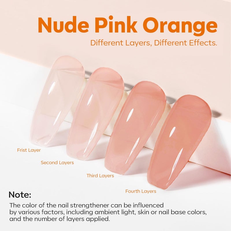 modelones Nail Strengthener and Growth Nail Hardener Extra Strong and Growth Nude Nail Polish Nail Repair for Damaged Nails Strengthening Polish Ridge Filler for Nails 15ml - Image 4