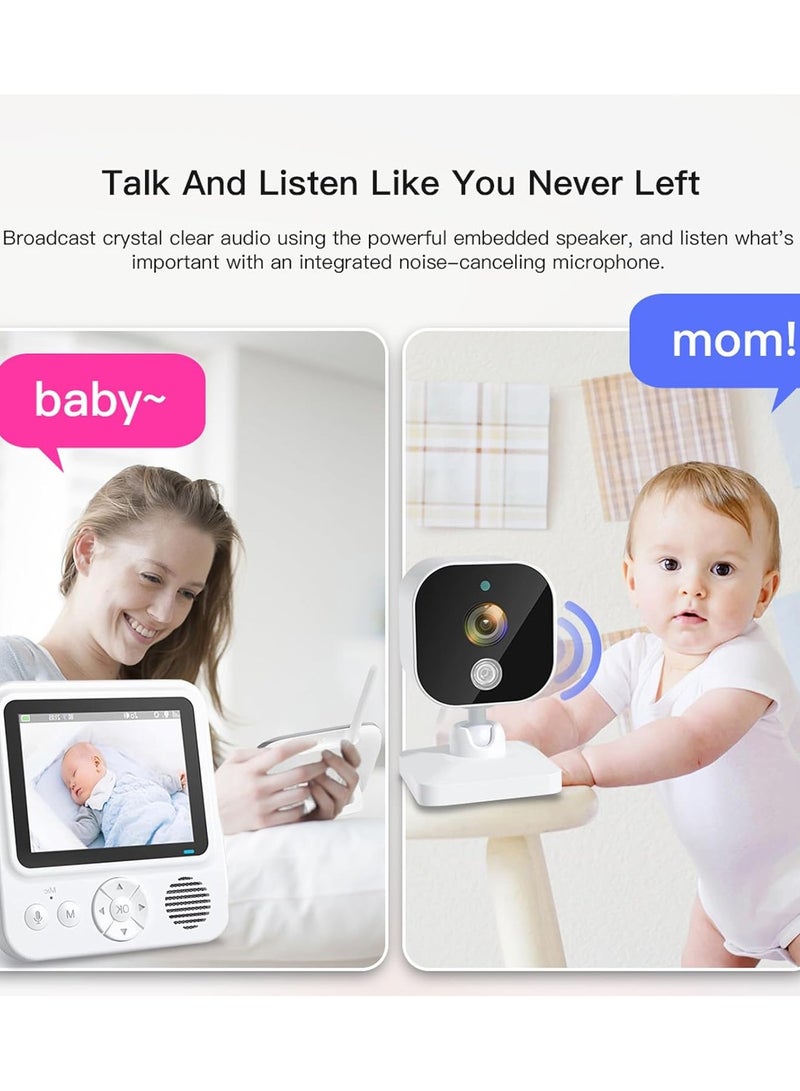 HOCC Baby Monitor with 2.8 HD Screen, 2.4Ghz Wireless Baby Camera Monitor - Image 2