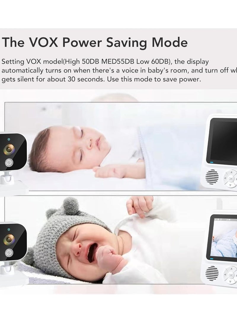 HOCC Baby Monitor with 2.8 HD Screen, 2.4Ghz Wireless Baby Camera Monitor - Image 3