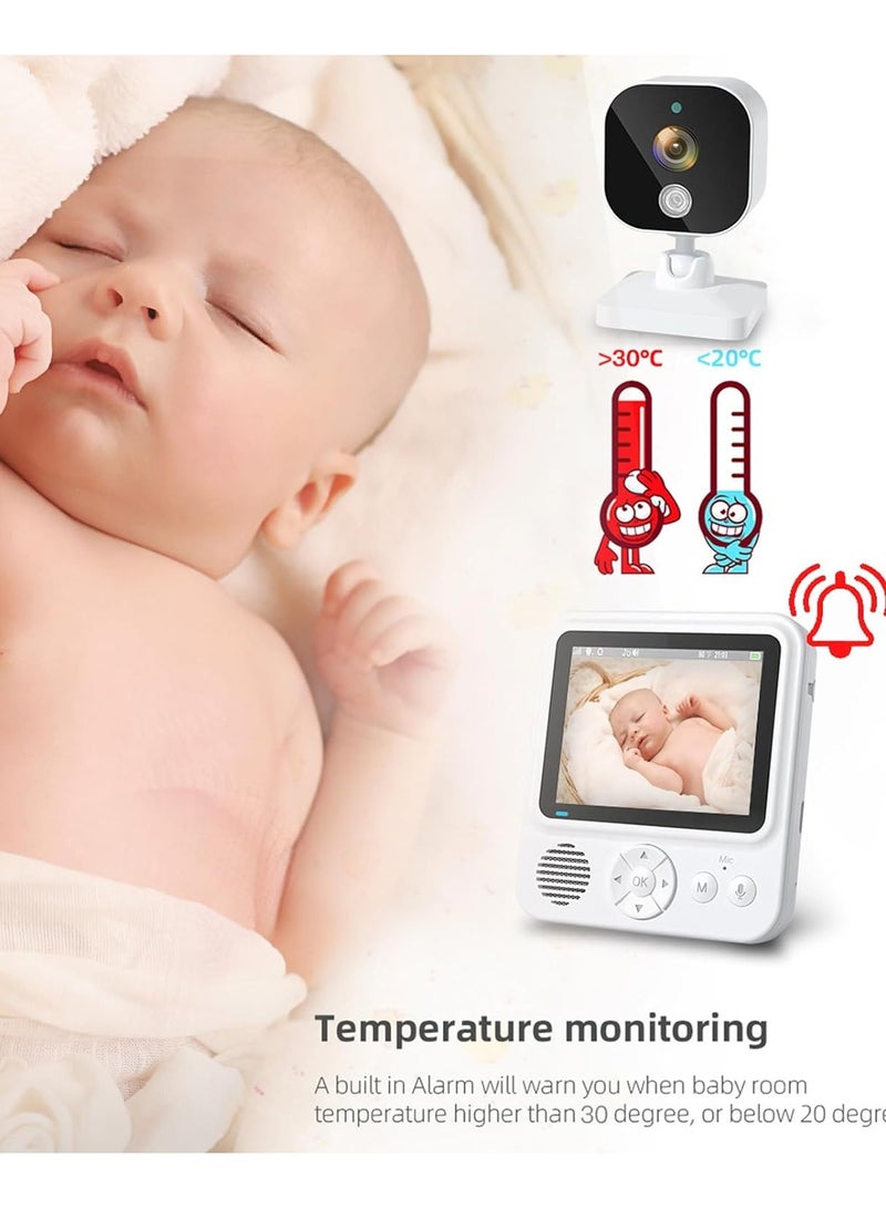 HOCC Baby Monitor with 2.8 HD Screen, 2.4Ghz Wireless Baby Camera Monitor - Image 5