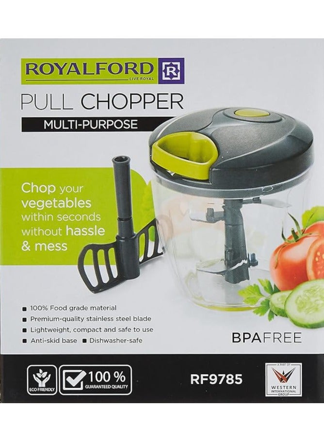 Royalford Pull Chopper 5 Blade 900 ml, Multi-Colour, RF9785 - Image 2