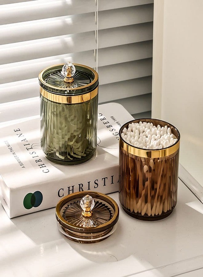 RockTrend Plastic Cotton Swab Ball Box Pad Holder Floss Organizer Box Clear Container Dispenser-Green - Image 3