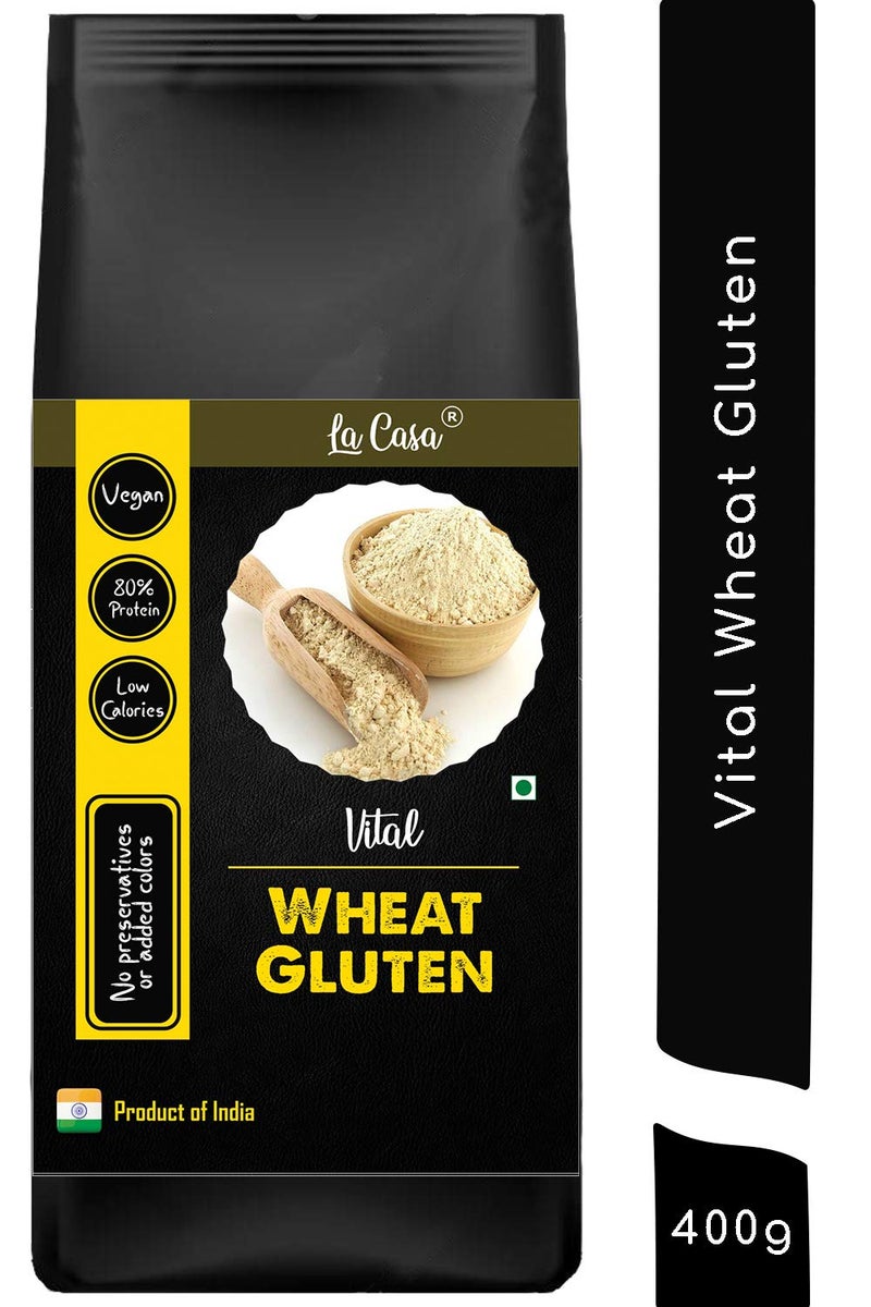 La Casa Premium Vital Wheat Gluten | 75% + Protein | Unbleached & Natural | 400g | - Image 1