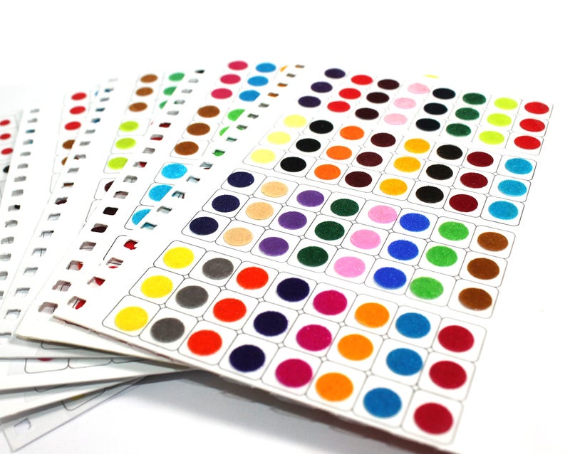 GRI9 960 Multicolour Bollywood Forehead Stickers Adhesive Body Jewel 10 Page Book of Different Sized Tattoo Bindi Round Dot Circle (960 PC Bindi Book) - Image 2