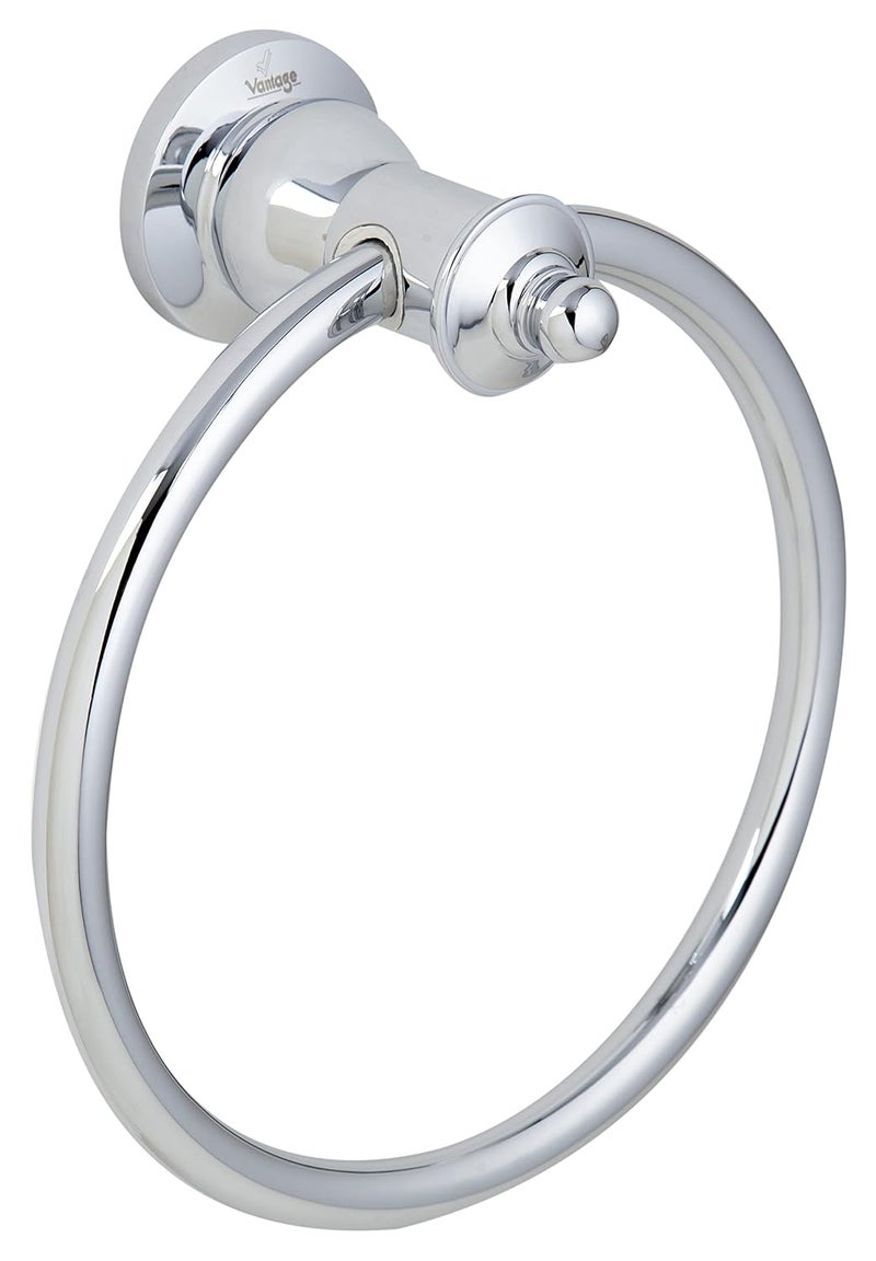 Vantage Vantage VAR1003 100 Brass Towel Ring Wall Mounted Chrome Finish Cloth Hanging Bathroom Accessory Napkin Hang For Seamless Luxurious Decor  - Image 2
