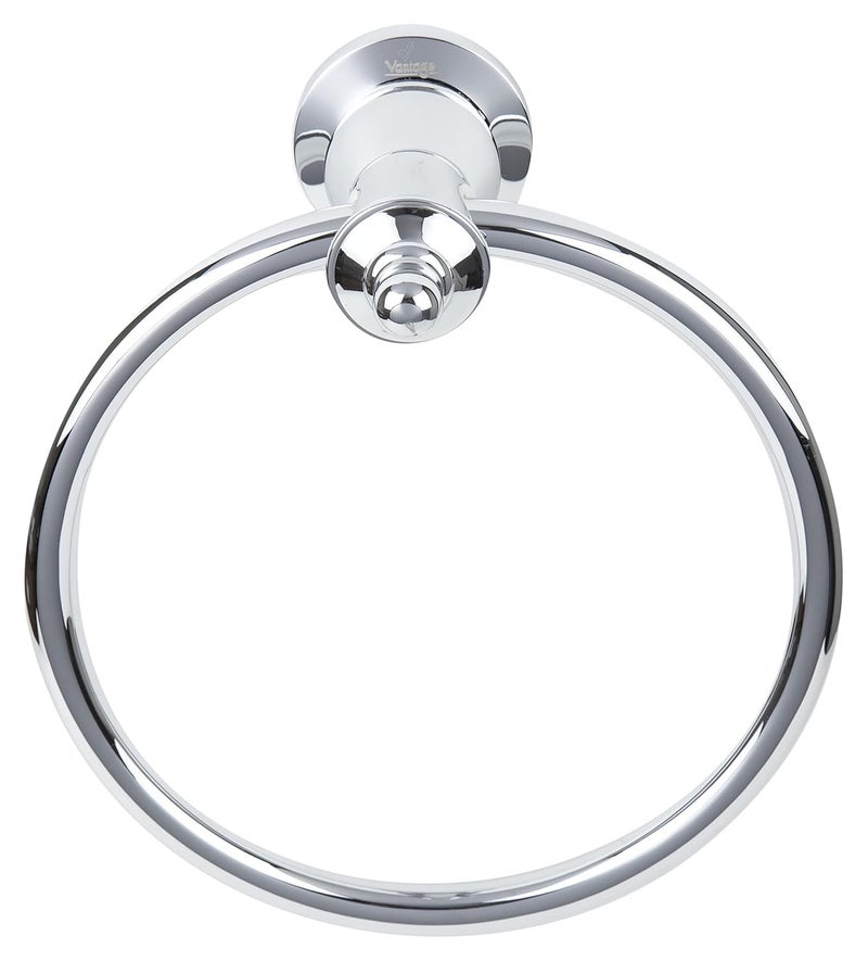 Vantage Vantage VAR1003 100 Brass Towel Ring Wall Mounted Chrome Finish Cloth Hanging Bathroom Accessory Napkin Hang For Seamless Luxurious Decor  - Image 1