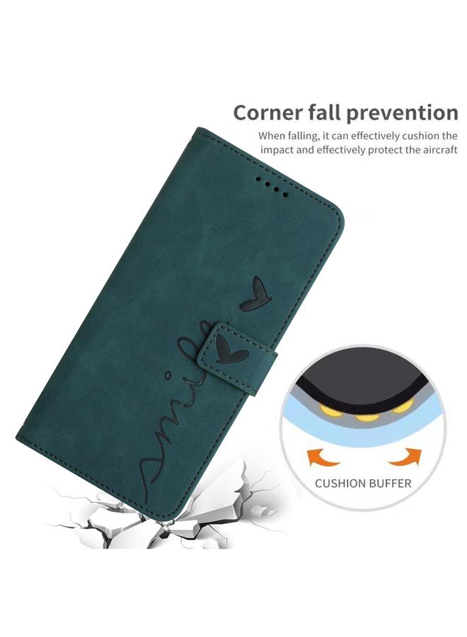 S-TOP Case For Samsung Galaxy A21S Skin Feel Heart Pattern Leather Phone Case - Image 3