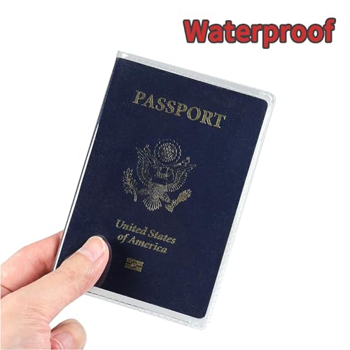 Anzailala 2 Passport Cover For Men Women Passport Holder Transparent Waterproof Passport Protector With 5 Card Sleeves (2 Passport Cover + 5 Card Sleeves, Polyvinyl Chloride) - Image 4