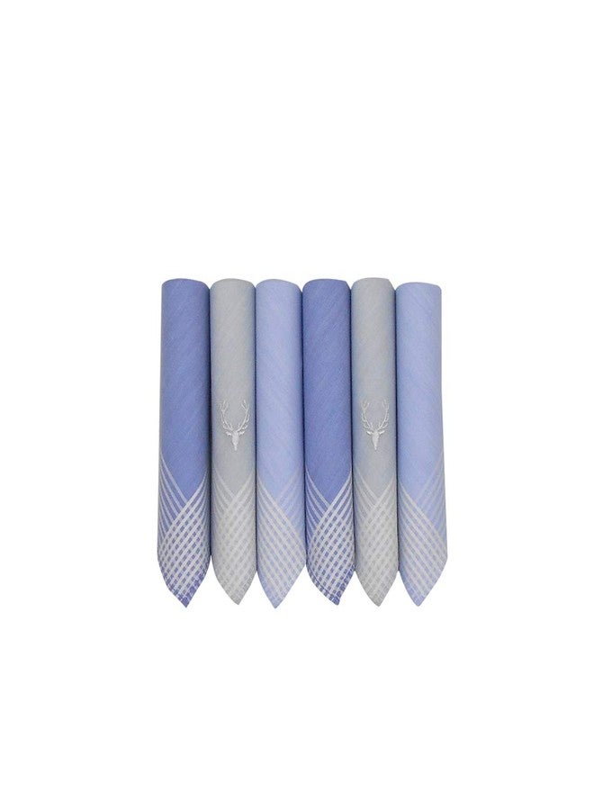 Allen Solly مناديل قطنية بألوان الباستيل للرجال من ألين سوللي مع شعار العلامة التجارية (عبوة من 6) - Image 1